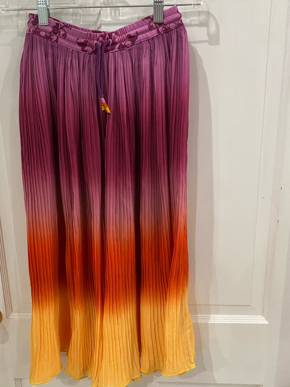 Matilda Jane Pleated Ombre Maxi Skirt - Purple, Orange, Yellow